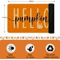 thumbnail image 4 of Hello Pumpkin Door Mat Welcome Decorative, Autumn Thanksiving Pumpkin Farmhouse Outdoor Indoor Patio Entrance Door Mats Low Profile Non Slip Outside Inside Floor Mat Rugs for Home Decor 29x 17Inch, 4 of 6