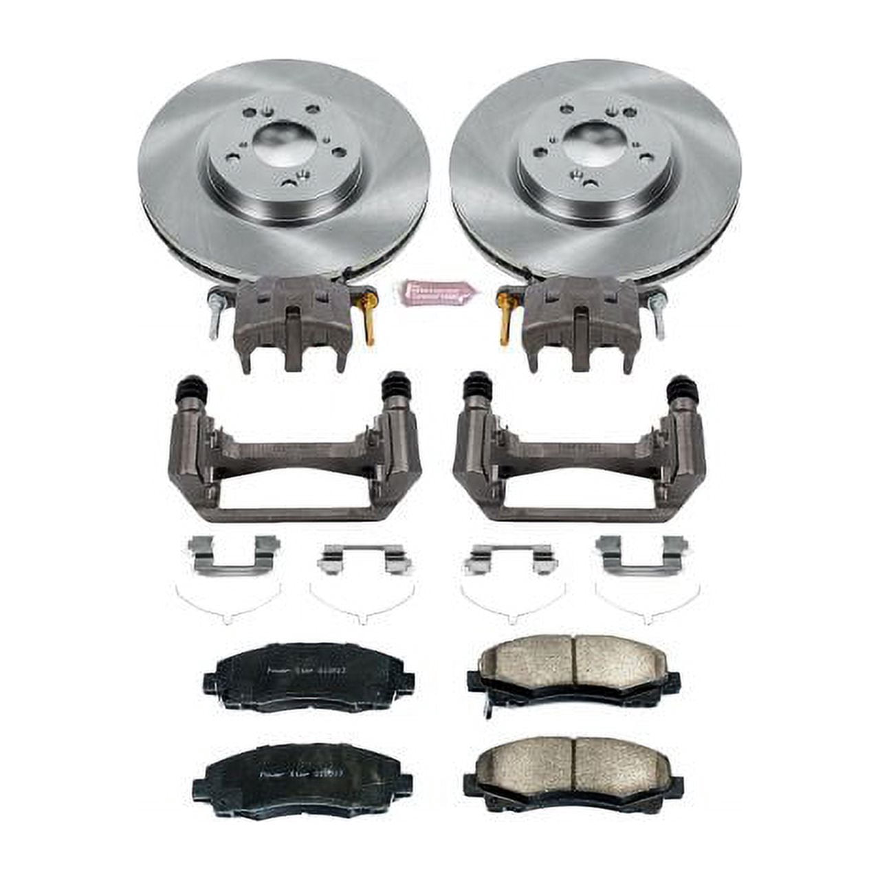 PowerStop Front Stock Replacement Brake Pad and Rotor Kit with Calipers Fits: HONDA Select Models KCOE5939