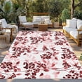 thumbnail image 2 of Red Botanical Outdoor Rug 5x8 Ft - Reversible Patio Rug Outdoor Camping Rugs, Vintage Nature Flower Floral Washable Indoor Outdoor Area Rugs, Non-Slip Outdoor Carpet Runner for Deck/Porch, 2 of 8