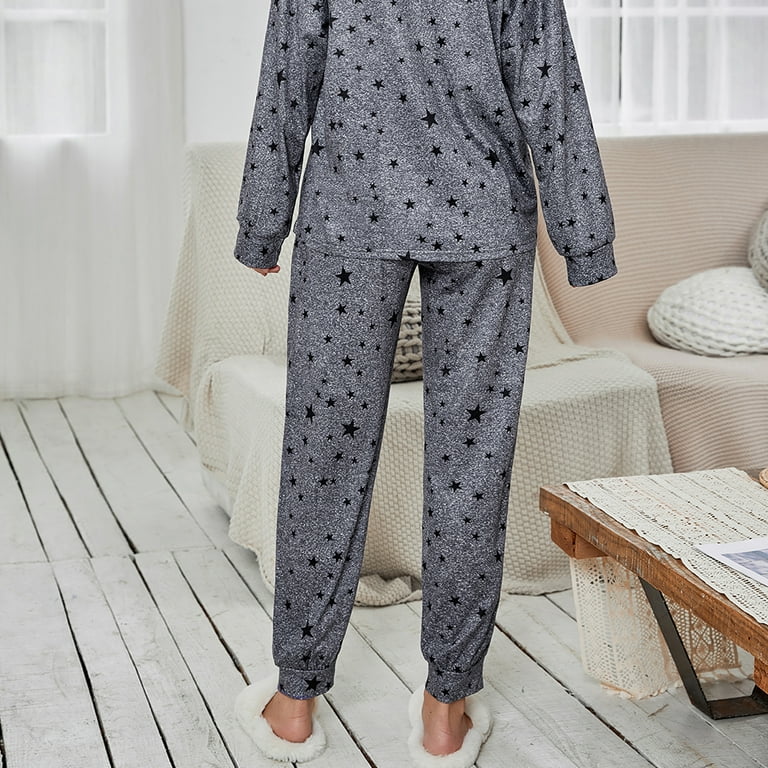Joyshaper Womens Cotton Pajama Set Long Sleeve Tops Jogger Pants