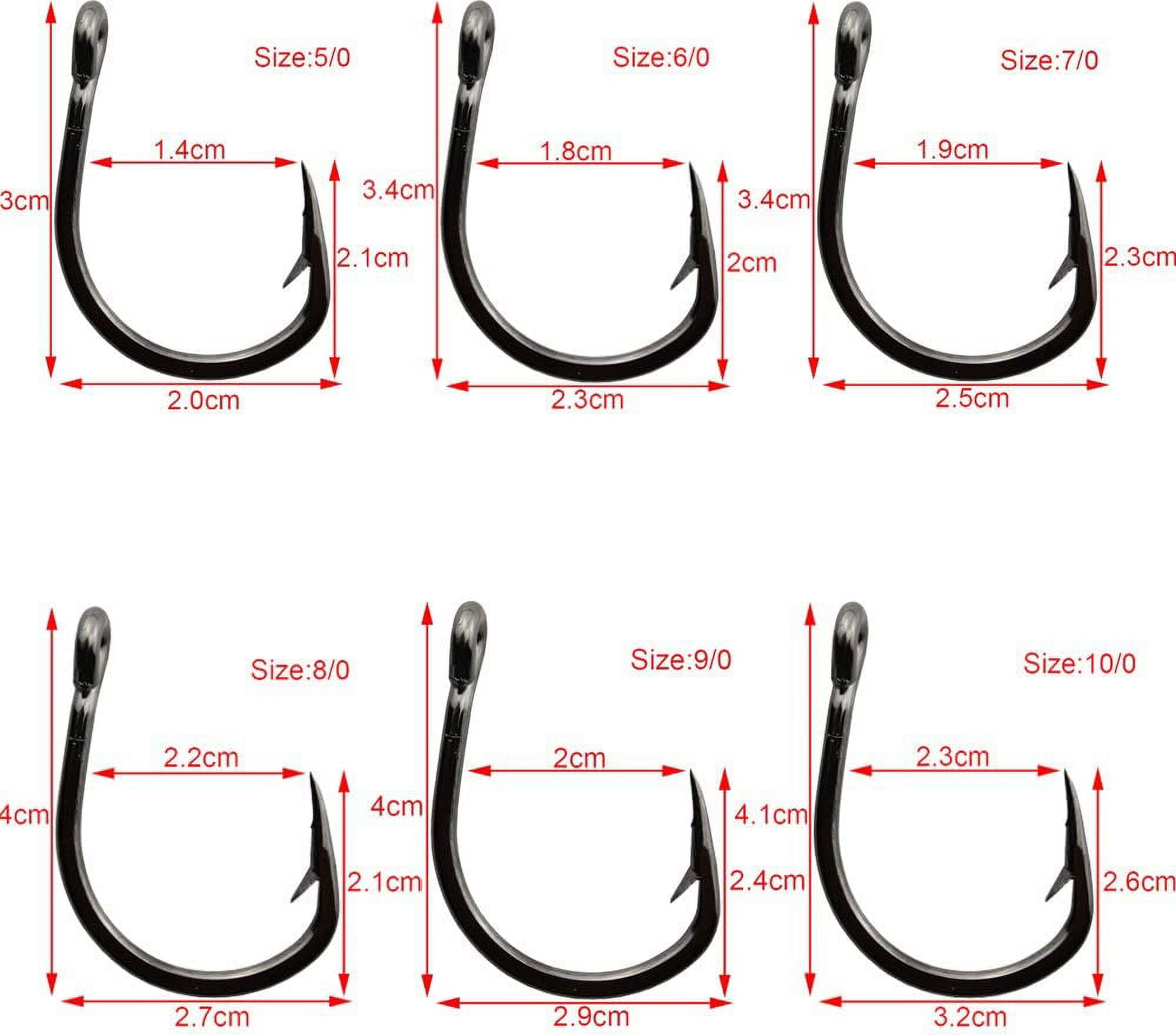 Saltwater Live Bait Fishing Hook 50pcs Sharped Stainless Steel 2X Strong Fishing Hook for Saltwater Fishing (5/0)