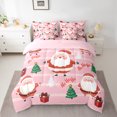 thumbnail image 2 of Homewish Merry Christmas Theme Twin Bedding Sets 7-Piece for Kids, Cartoon Santa Claus Bedding Comforter Set, Christmas Tree Sheet Sets, Lightweight Room Decor, 2 of 8