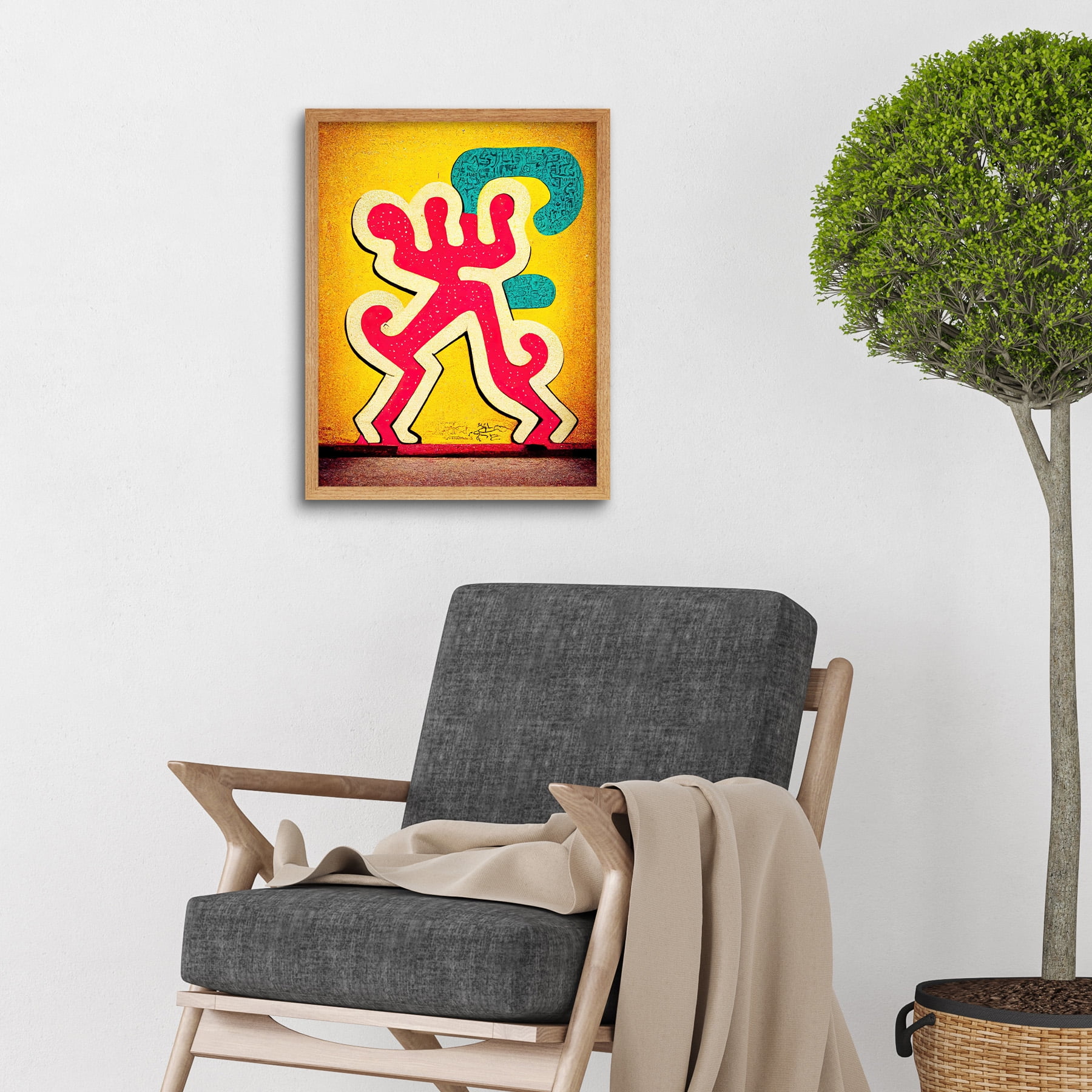 Pop Art Street Graffiti Yellow Wall Art Print Framed Poster Wall