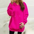 thumbnail image 2 of ZSQDM Zipper Hoodies for Women Womens 2025 Hoodies Button Collar Drawstring Hooded Pullover Sweatshirt Casual Long Sleeve Tops Shirts Women Sweaters Women Blending Sweatshirt （M）, 2 of 9
