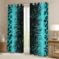 thumbnail image 2 of Homewish Cheetah Print Boy Girl Curtains Pack of 2 (42x84 Each),Black Teal Curtains Blackout,Bling Glitter Bedroom Curtains,Microfiber Bedroom Decor, 2 of 6