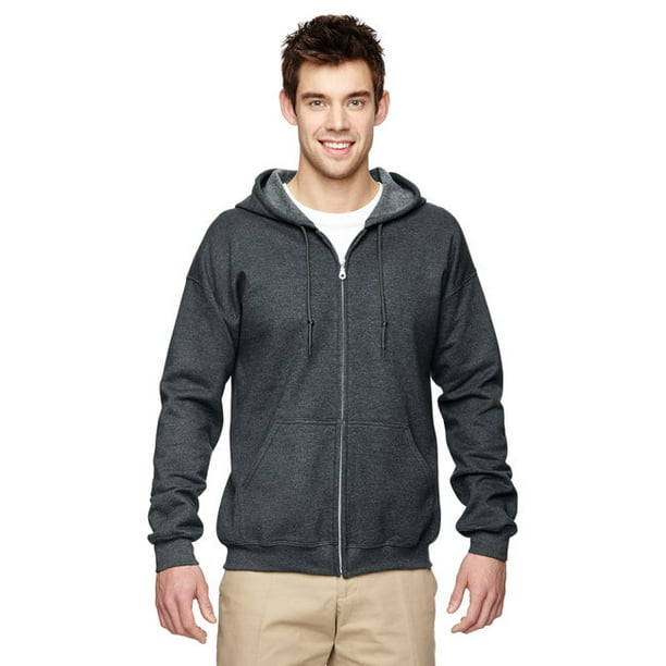Gildan - Adult Heavy Blend™ 50/50 Full-Zip Hooded Sweatshirt - DARK ...