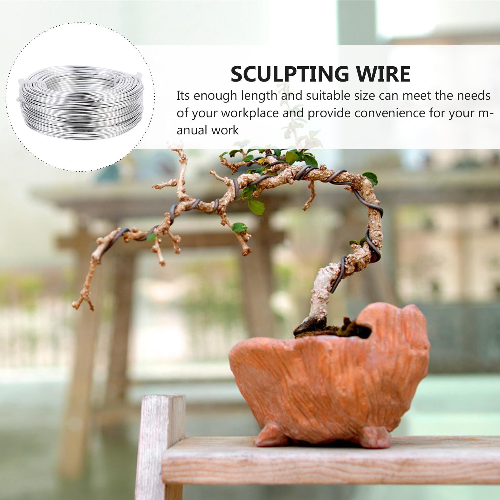 YSNOOWE Craft Projects Aluminum Wire Silver 1 Roll Round Shape