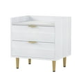 thumbnail image 7 of Semiocthome Wooden Nightstand Set of 2 with 2 Drawers and Metal Legs Bedside Table for Bedroom,White, 7 of 7