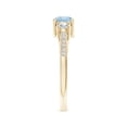 thumbnail image 2 of ANGARA Natural Prong Set Round Aquamarine and Diamond Three Stone Ring in 14K Yellow Gold for Women (Size-5mm) | March Birthstone, Anniversary, Jewelry Gift for Women | Natural Aquamarine Ring, 2 of 7