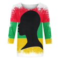 ALLLIST Black History Womens Tops Clearance Crew Neck 3/4 Sleeve