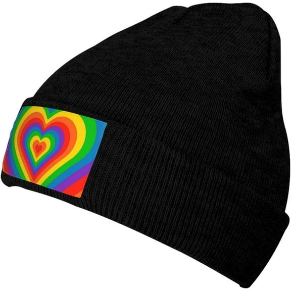 Rainbow LGBT Gay Pride Baggy Slouchy Beanie Hat Winter Soft Hats Warm Casual Knit Cap Headwear for Women Men