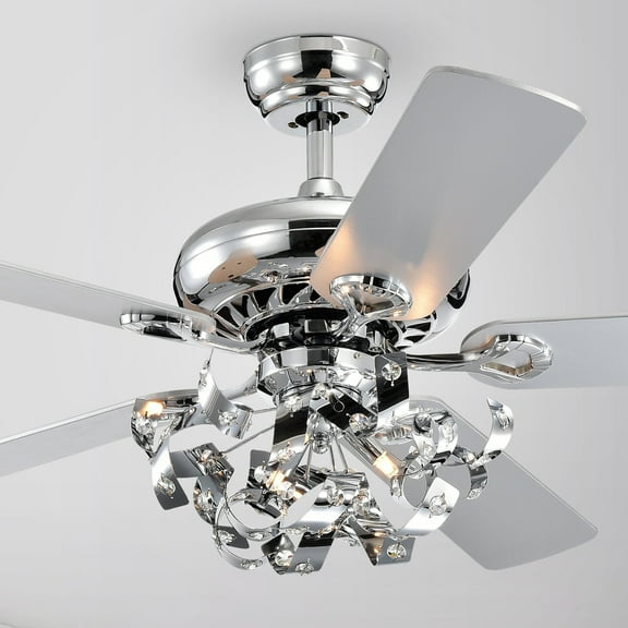 Warehouse of Tiffany Maree Chrome 52-Inch 5-Blade Lighted Ceiling Fan (Includes Remote)