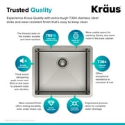 KRAUS Standart Pro 21 Undermount Single Bowl 16 Gauge Stainless Steel Kitchen Sink