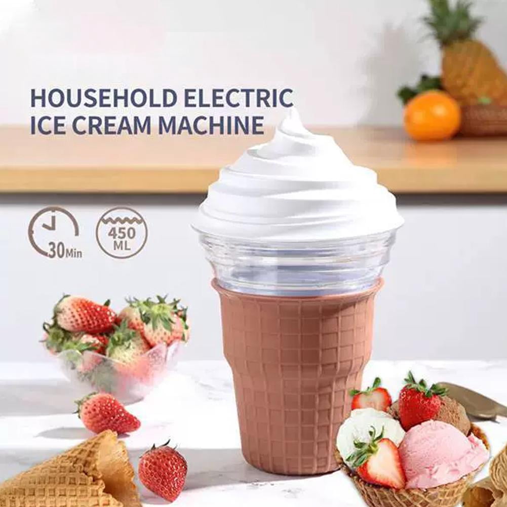 Electric Ice Cream Maker Machines, Homemade DIY Mini Dessert Yogurt Dessert Maker Cup, Mini Kitchen Appliance Tool for Summer Desserts
