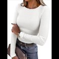 thumbnail image 1 of Camisetas de Larga para Mujer, Tops Ajustados de Punto Acanalado, Conjuntos de Otoño, Camisetas Informales, Ropa Interior, Ropa Interior, XL, 1 of 8