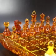 KIZIMA Handmade Baltic Amber Chess Set, Konigsberg Imperial Edition, Luxury Gift USA