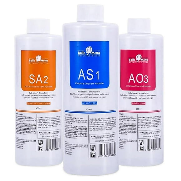 AS1 SA2 AO3 Aqua Peeling Solution for Machine of SPA Salon, Small Bubble Hydration Facial Solution Serums for Facial Cleansing, Face Skin Care, Hydrating 4