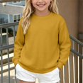 thumbnail image 5 of Weebloom Kids Boys Crewneck Sweatshirt Fall Winter Pullover Tops Sweatshirts Yellow, 5 of 9