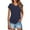 Navy, variant on Women's V Neck Cap Sleeve Top Side Ruched Detail Stretchy Soft Tshirt Feminine Slim Fit Casual Summer Blouse