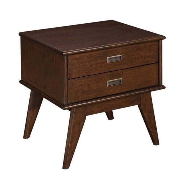 Allora Table d'Appoint en Bois Massif, Brun Auburn