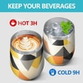 thumbnail image 4 of 12oz Stemless Wine Tumblers Modern Art Geometric Vacuum Insulated Stainless Steel Travel Tumbler Cups Mug with Lid and Straw for Champaign,Cocktail,Beer with Cleaning Brush, 4 of 5