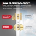 thumbnail image 4 of Kwikset San Clemente Front Door Lock Handle and Deadbolt Set, Entry Handleset Exterior with Interior Reversible Lever, Satin Brass, Pick Resistant SmartKey Deadbolt Security, with Microban Protection, 4 of 9