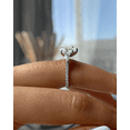 thumbnail image 3 of ESTE ORIGIN 3.00 Ct Moissanite Pear Trilogy Ring with Pavé Band in 14K White Gold for Women's, 3 of 8
