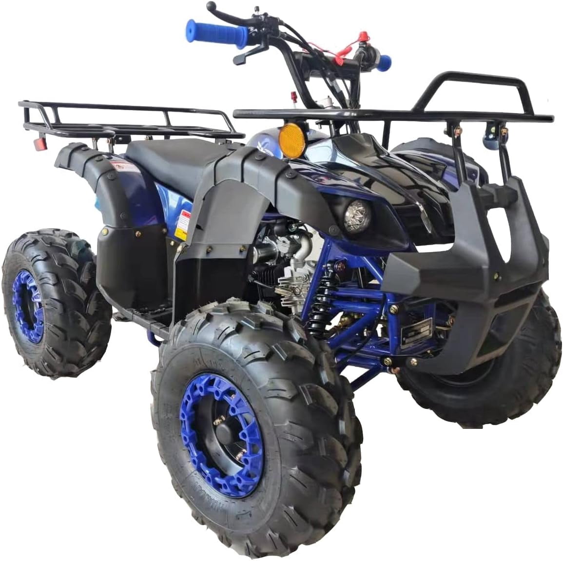 HHH Upgraded   125cc ATV Four Wheeler Quad with LED Lights, Matching Rims ,  Reverse for youth ( Factory Packaged ) ( Red )