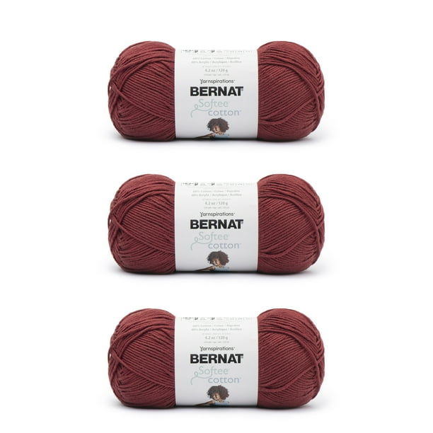 Bernat® Softee® Cotton™ 3 Light Cotton Blend Yarn, Warm Red 4.2oz/120g