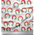 thumbnail image 1 of Soimoi White polyester Crepe Fabric Paint Brush Abstract Fabric Prints By Yard 52 Inch Wide, 1 of 3