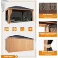 thumbnail image 5 of EROMMY 12'x16' Hardtop Gazebo, Wood Looking Patio Gazebo with Aluminum Frame and Single Galvanized Steel Roof, Metal Outdoor Gazebo with Curtains and Nettings for Deck Backyard and Patio, 5 of 7