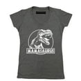 thumbnail image 2 of Mamasaurus Funny Mother Dinosaur T-Rex Head Women's V-neck, XL, Heather Charcoal, 2 of 3