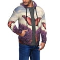 thumbnail image 2 of Naloa Butterfly Over Lavender Men’s Hoodies, Zip up Hoodie, Sweatshirts,Hoodies for Men Sizes S-3XL-Small, 2 of 5