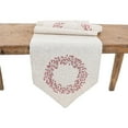 thumbnail image 3 of Holly Berry Wreath Christmas Table Runner 16"x36", Linen Blend Gray 15"x70", 3 of 5