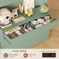 thumbnail image 5 of Hiphuta 71"Tall Modern Pantry Cabinet with Charge Station & Led Light, Freestanding Kitchen Hutch Cabinet for Dining Room, Green, 5 of 7