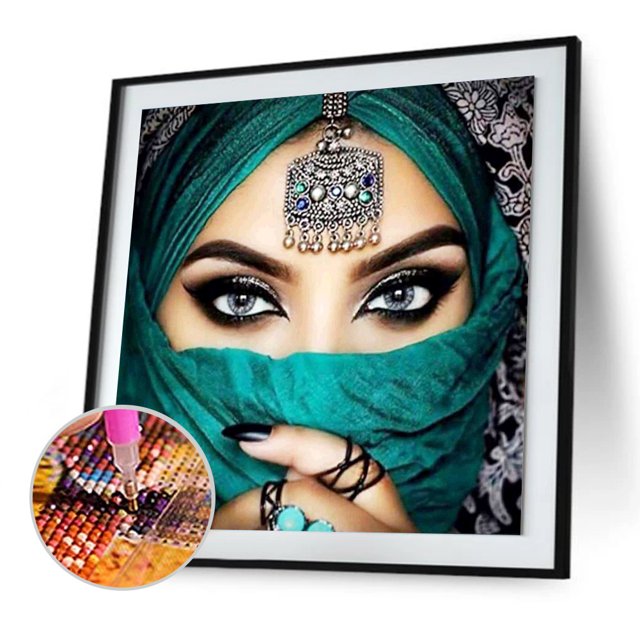 Cuadros Decorativos 5D bricolaje taladro completo diamante pintura belleza enmascarada punto de cruz bordado (3 Ehuebsd embutido en tela
