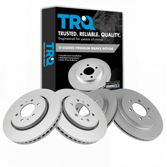TRQ Front and Rear Brake Rotors Set Premium G-Coated Fits Select 2018-2021 Ford Expedition 2018-2020 F-150 Lincoln Navigator