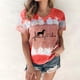 thumbnail image 2 of Mujeres Casual Cuello Redondo Manga Corta Estampado Jersey Blusa Camiseta Tops Sueltos OAVQHLG3B Store  lin121212, 2 of 4