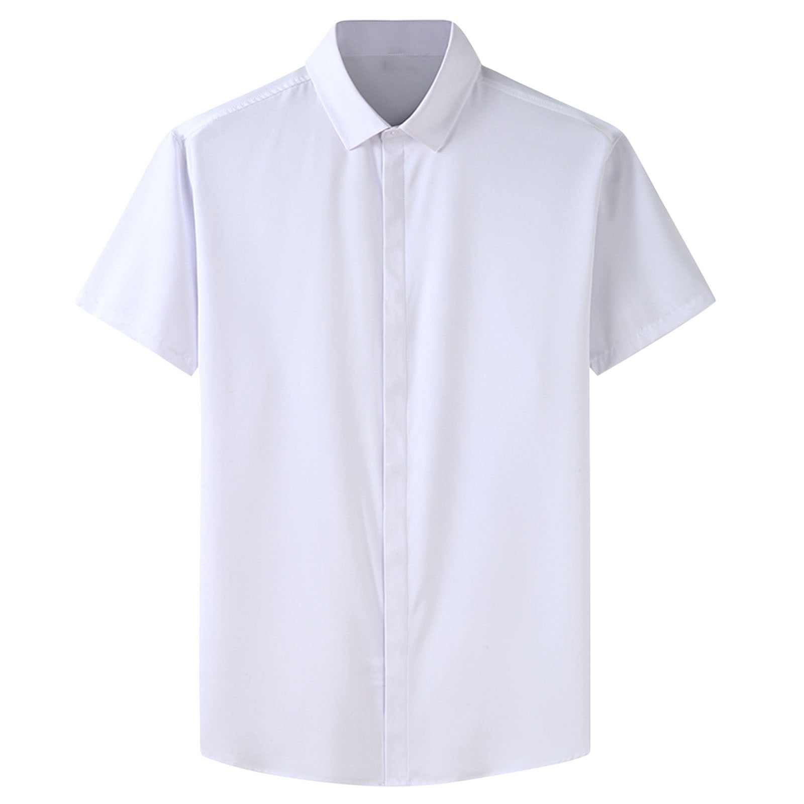YanHoo Button Down Shirts for Men Short Sleeve Button Up Beach Shirts Solid Casual Summer T-Shirts
