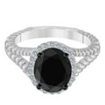 thumbnail image 2 of Mauli Jewels Rings for Women 1.43 Carat Black Onex And White Diamond Ring Prong-Setting 10K Solid Rose, White, Yellow Gold, 2 of 6
