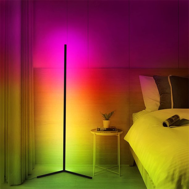 RGBIC Corner Floor Lamp, Color Changing Mood Lighting with Reactive