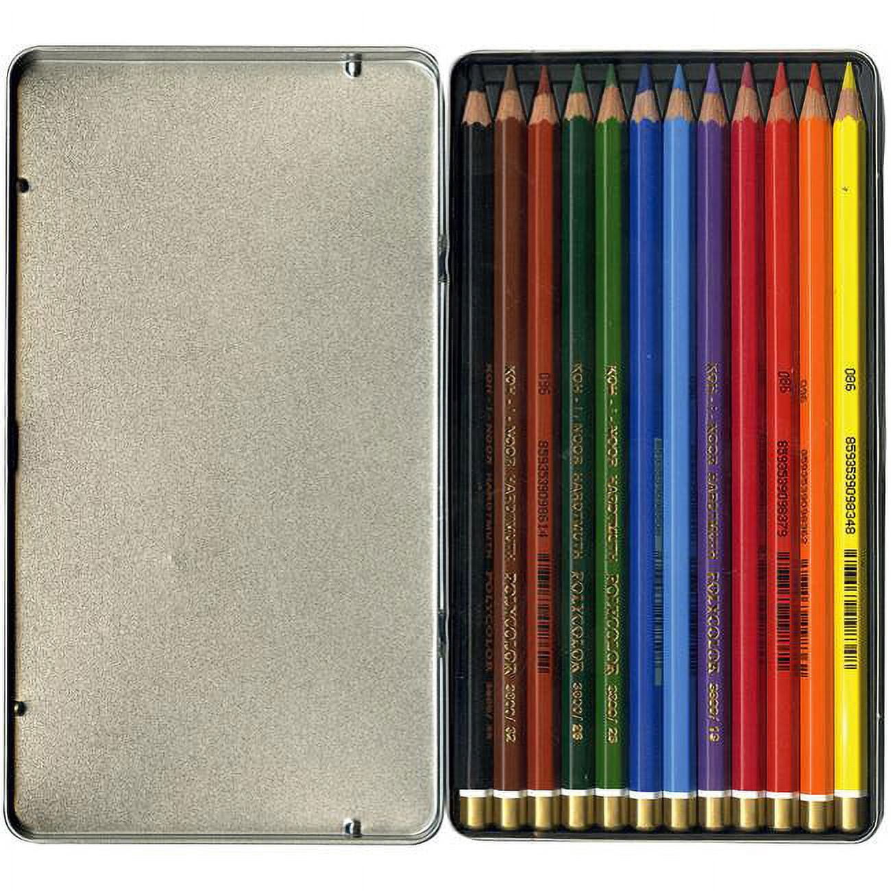 Mondeluz Aquarell Pencil Set, 12 Piece, Assorted Colors in a Tin