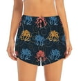thumbnail image 2 of KLL cartoon doodle octopus Pattern Shorts Women,Athletic Shorts High Waisted Running Shorts Pocket Sporty Short Gym Elastic Workout Shorts-Small, 2 of 7