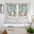 thumbnail image 3 of Teal Coastal Kitchen Curtains Short 45 Inch Length, Vintage Ocean Beach Shell Nautical Grommet Top Bedroom Living Room Curtains, Light Filtering Cafe Curtain Drapes 2 Panels Set 84''x45'', 3 of 9