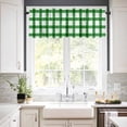 thumbnail image 3 of Happy St. Kitchen Curtains and Valances Set, Patrick's Day Green White Buffalo Check Plaid Rod Pocket Window Valance 18 Inch Window Curtain Panels for Living Room Bedroom Laundry, 27.5x36in, 3 Pieces, 3 of 7