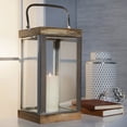 thumbnail image 2 of Sagebrook Home Metal /Wood 14" Lantern, Silver, Square, Wood, Transitional, 8"L X 8"W X 14"H, Solid Color, 2 of 3