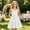 White, variant on Kids Girl's Summer Sleeveless Loose Dress Square Neck White A-Line Dress With Pleated Decoration And Elastic Waistband Layered Ruffle Kawaii Mid Long Summer Dresses For 9-10 Years