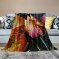 thumbnail image 2 of JEUXUS Throw Blanket Tulip Flower Colorful Tulips Print Floral Picture White, 2 of 6