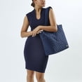 thumbnail image 2 of Fit + Fresh Quilted Metro Lunch and Laptop Tote, 2 -in-1 Lunch Bag, Navy, 2 of 13