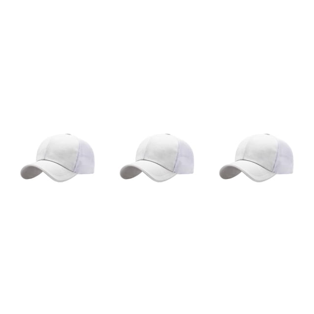VONKY Stylish Baseball Cap With Sun for Protection Outdoor Sports Adjustable Caps For Men white 3Set